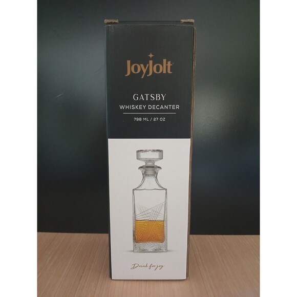 JoyJolt Gatsby Whiskey 27 Ounce Glass Decanter Bottle Lead Free Airtight Stopper - Picture 8 of 13